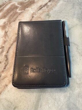 Rolls Royce Leed Mini Note Pad Cover and Ink Pen Set Black